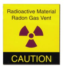 Caution Radon Vent  Label
