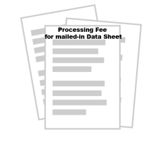Processing Fee for mailed in Data Sheet